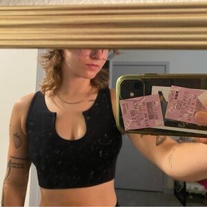 Black Sleeveless Crop Top